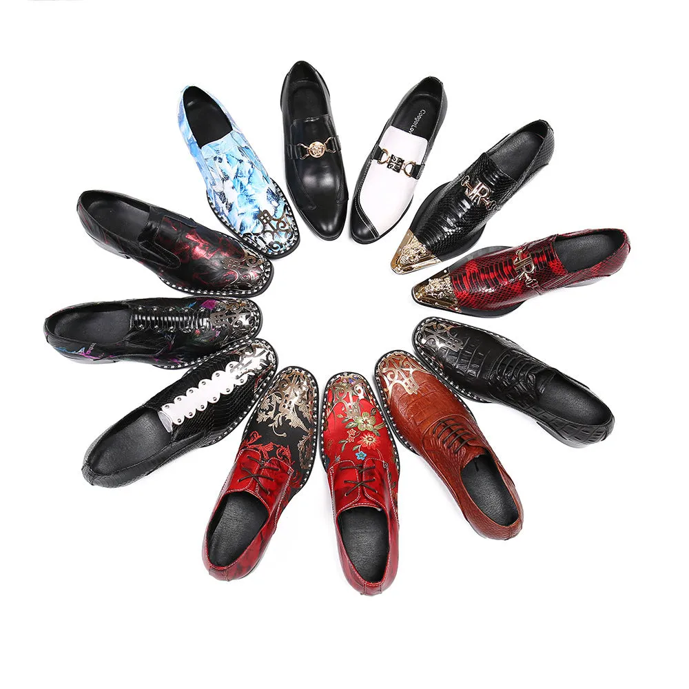 20 new European and American leather shoes new low-top leather shoes daily loafers shoes men's trendy shoes trendy one piece drop shipping