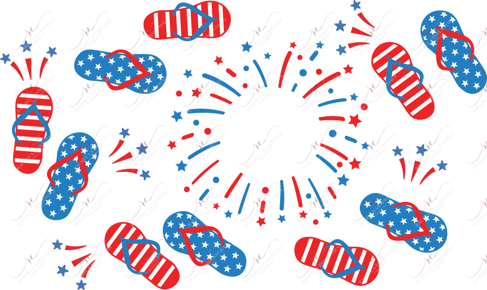 4th of July sandals - cold cup wrap