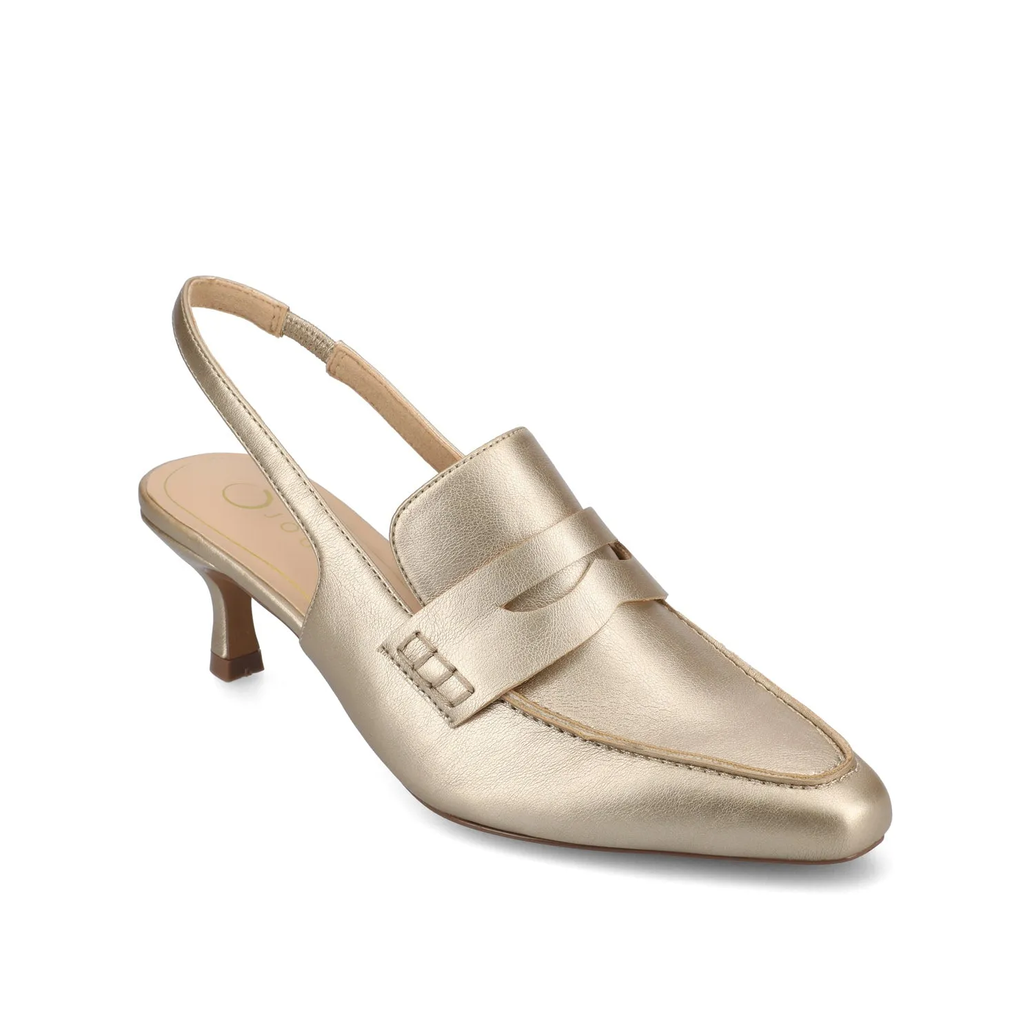 AMORY KITTEN HEEL LOAFERS IN FAUX LEATHER IN WIDE