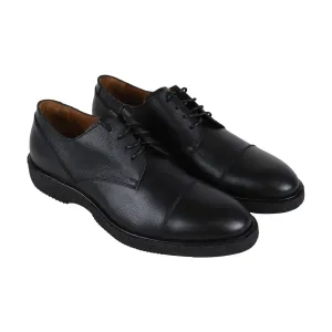 Aquatalia Pierce Calf Mens Black Made In Italy Waterproof Cap Toe Oxfords Shoes
