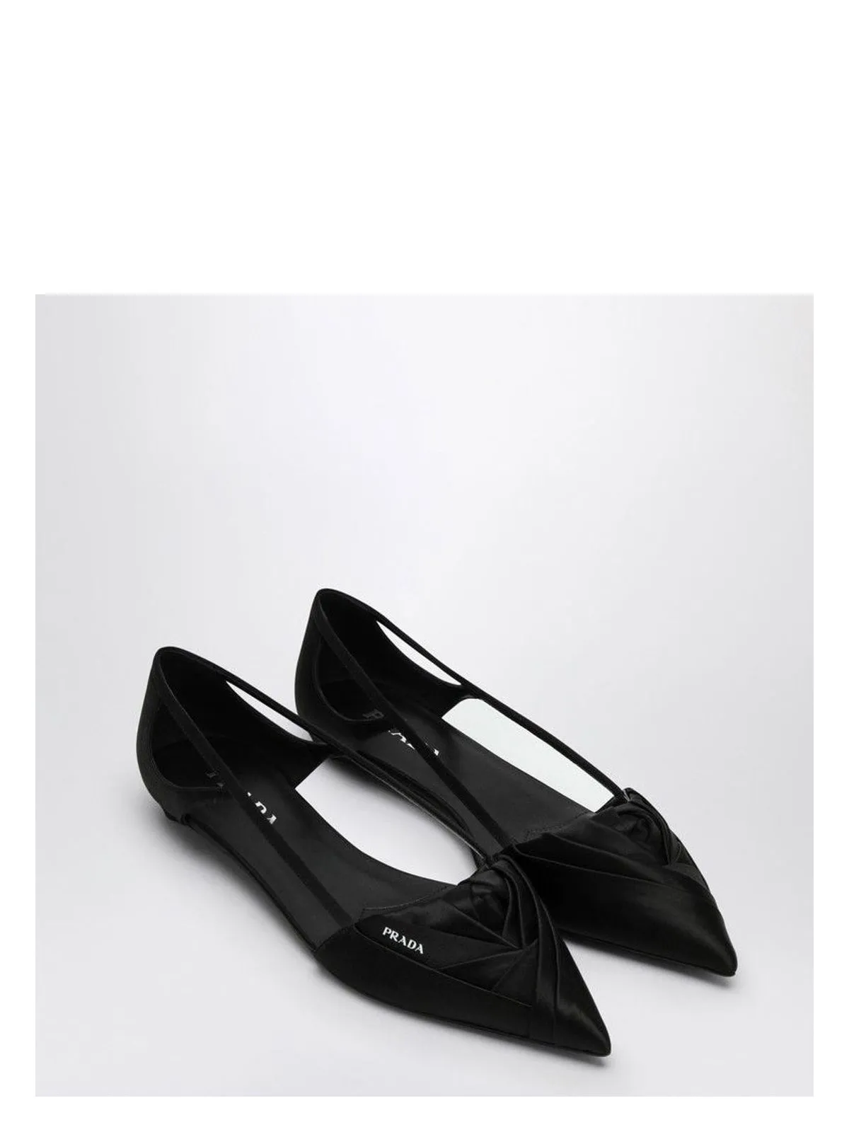 BLACK SATIN BALLERINA WITH CUT OUT