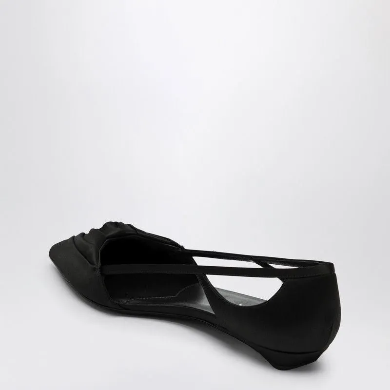 BLACK SATIN BALLERINA WITH CUT OUT