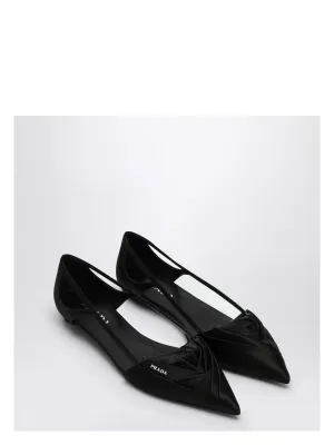 BLACK SATIN BALLERINA WITH CUT OUT