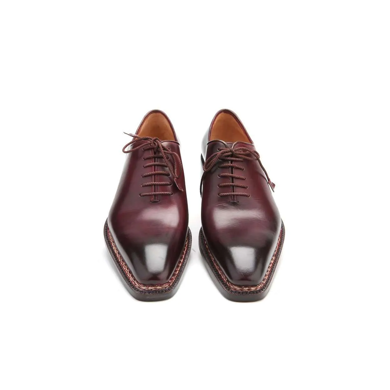 Caporicci Men's Luxury Italian Designer Shoes 1400 Leather Bordo Burgundy Norwegian Construction Oxfords (CAP1109)