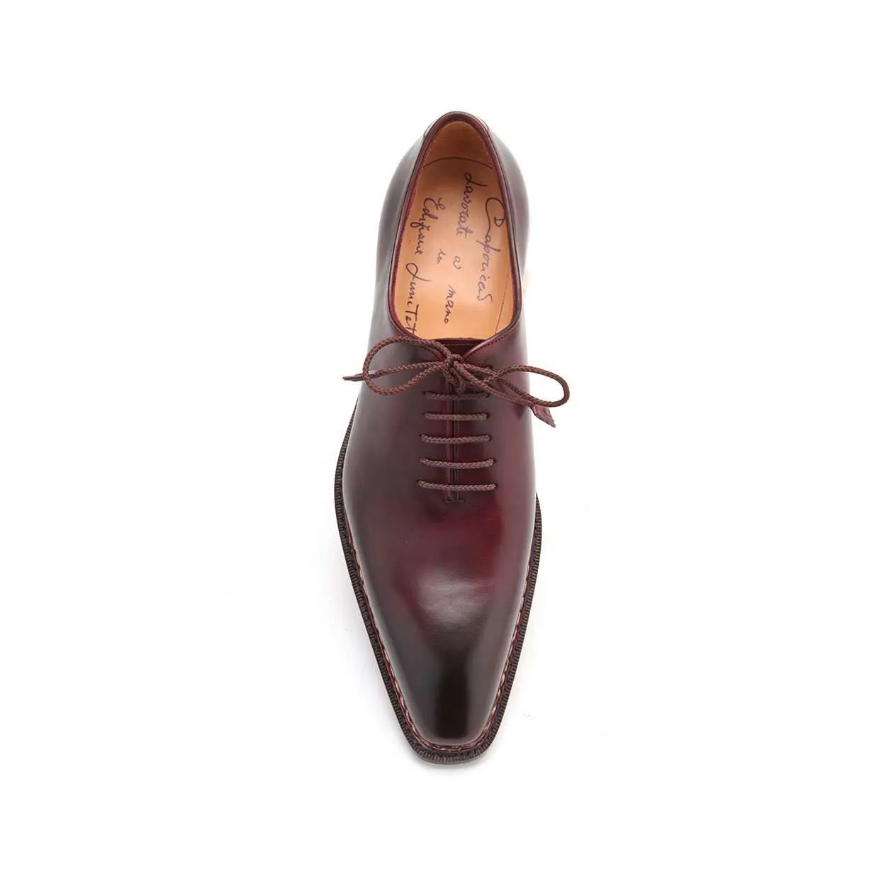 Caporicci Men's Luxury Italian Designer Shoes 1400 Leather Bordo Burgundy Norwegian Construction Oxfords (CAP1109)