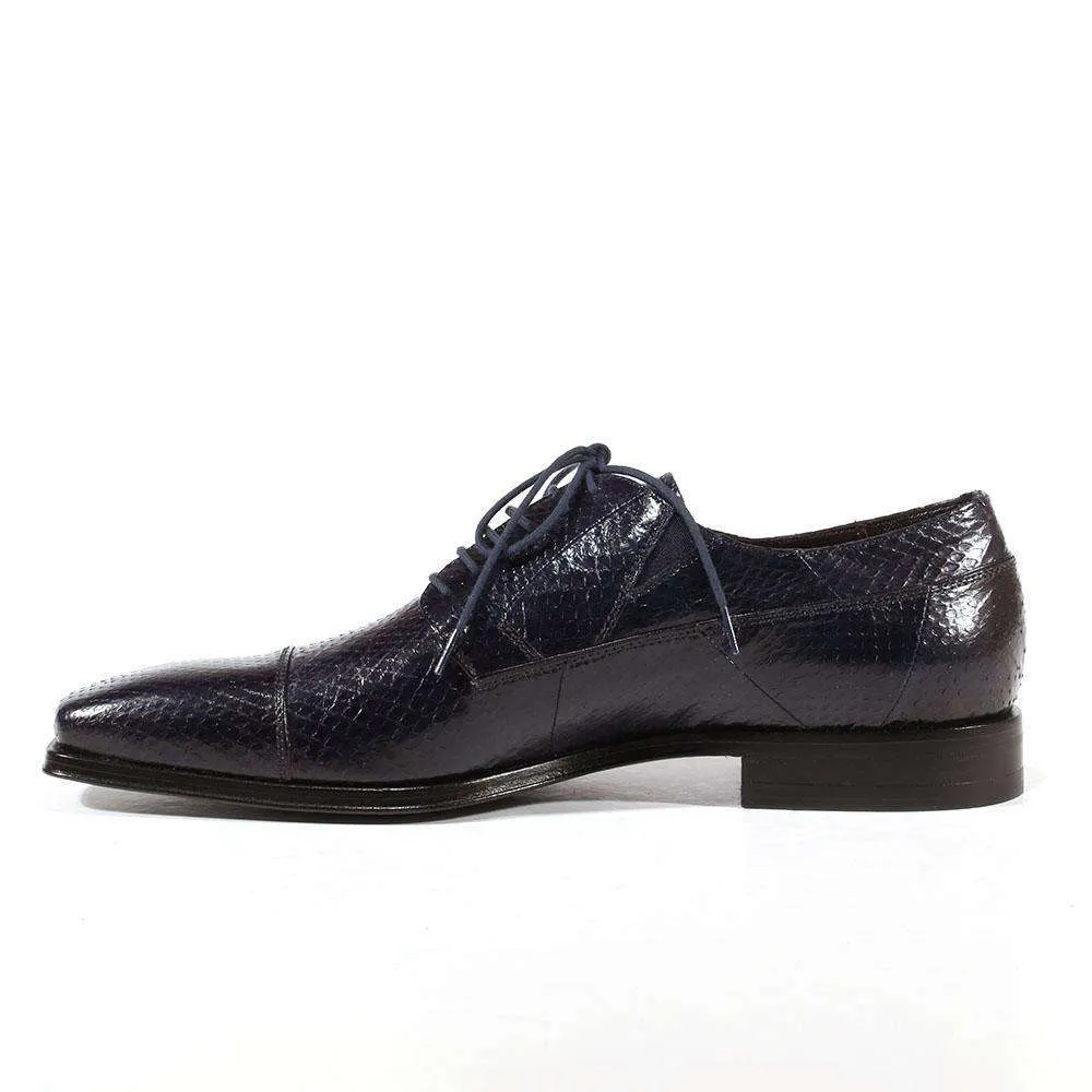 Cesare Paciotti Luxury Italian Ayer Lux Exotic Navy Leather Oxfords (CPM3071)