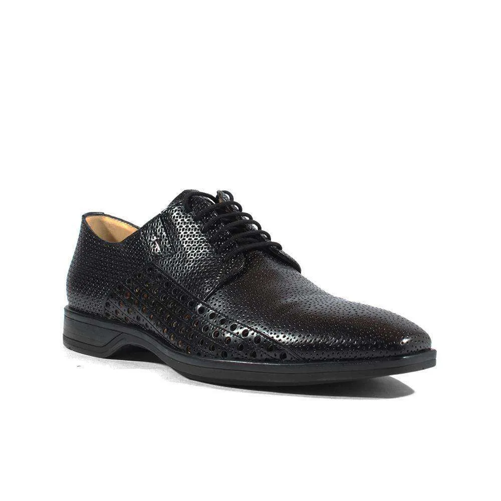 Cesare Paciotti Luxury Italian Italian Men's Designer Shoes Magic Baby Black Leather Oxfords (CPM2634)