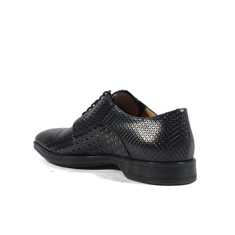 Cesare Paciotti Luxury Italian Italian Men's Designer Shoes Magic Baby Black Leather Oxfords (CPM2634)