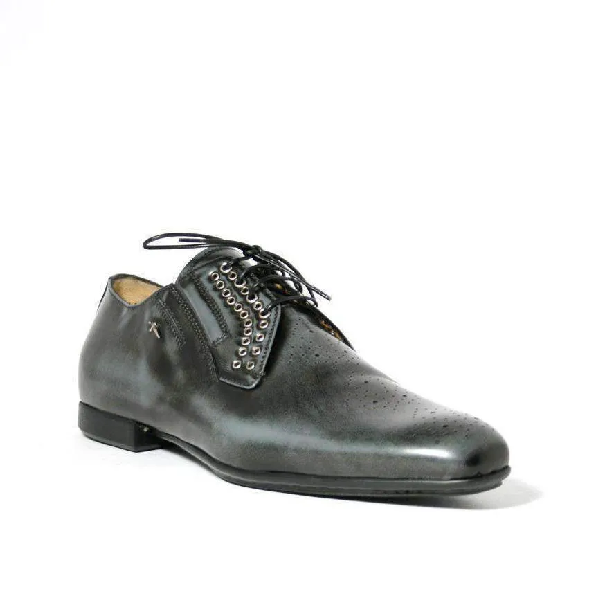 Cesare Paciotti Luxury Italian Magic Old Fumo Antiqued Pressed Leather Oxfords (CPM2316)