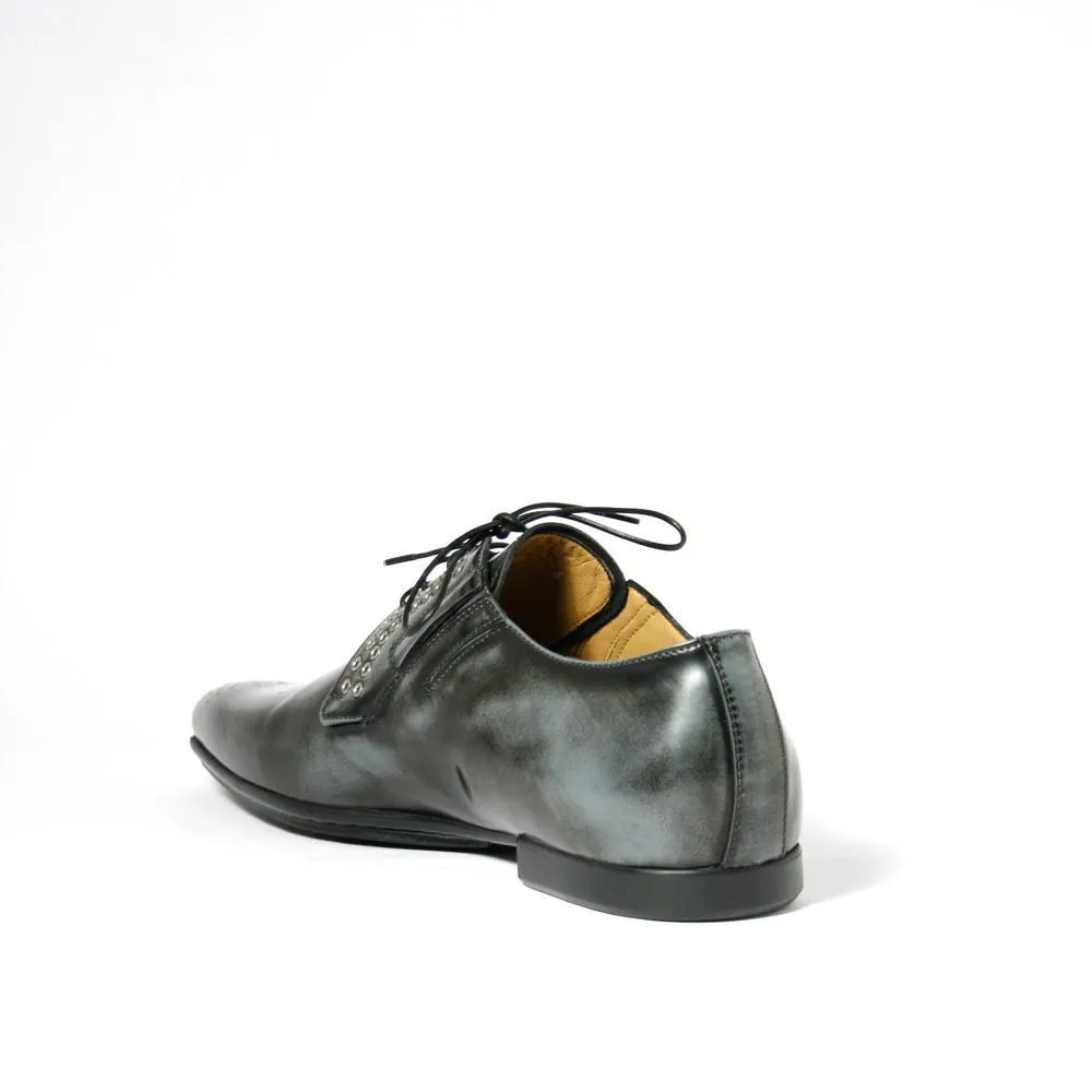 Cesare Paciotti Luxury Italian Magic Old Fumo Antiqued Pressed Leather Oxfords (CPM2316)