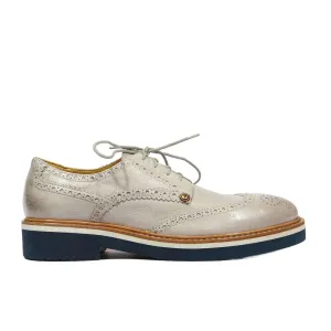 Cesare Paciotti Luxury Italian Men's 308 Madison China Grey Bone White Oxfords (CPM5301)
