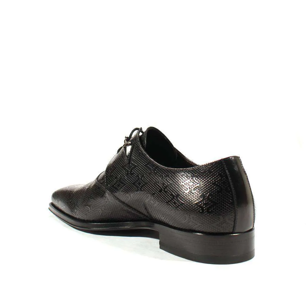 Cesare Paciotti Luxury Italian Men's Designer Shoes Magic Old Black R Leather Oxfords (CPM2587)