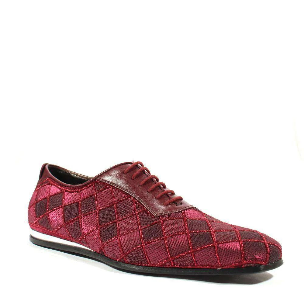Cesare Paciotti Luxury Italian Men's Designer Shoes Valvet Bordo Soft Melanzana Leather / Fabric Oxfords (CPM2510)