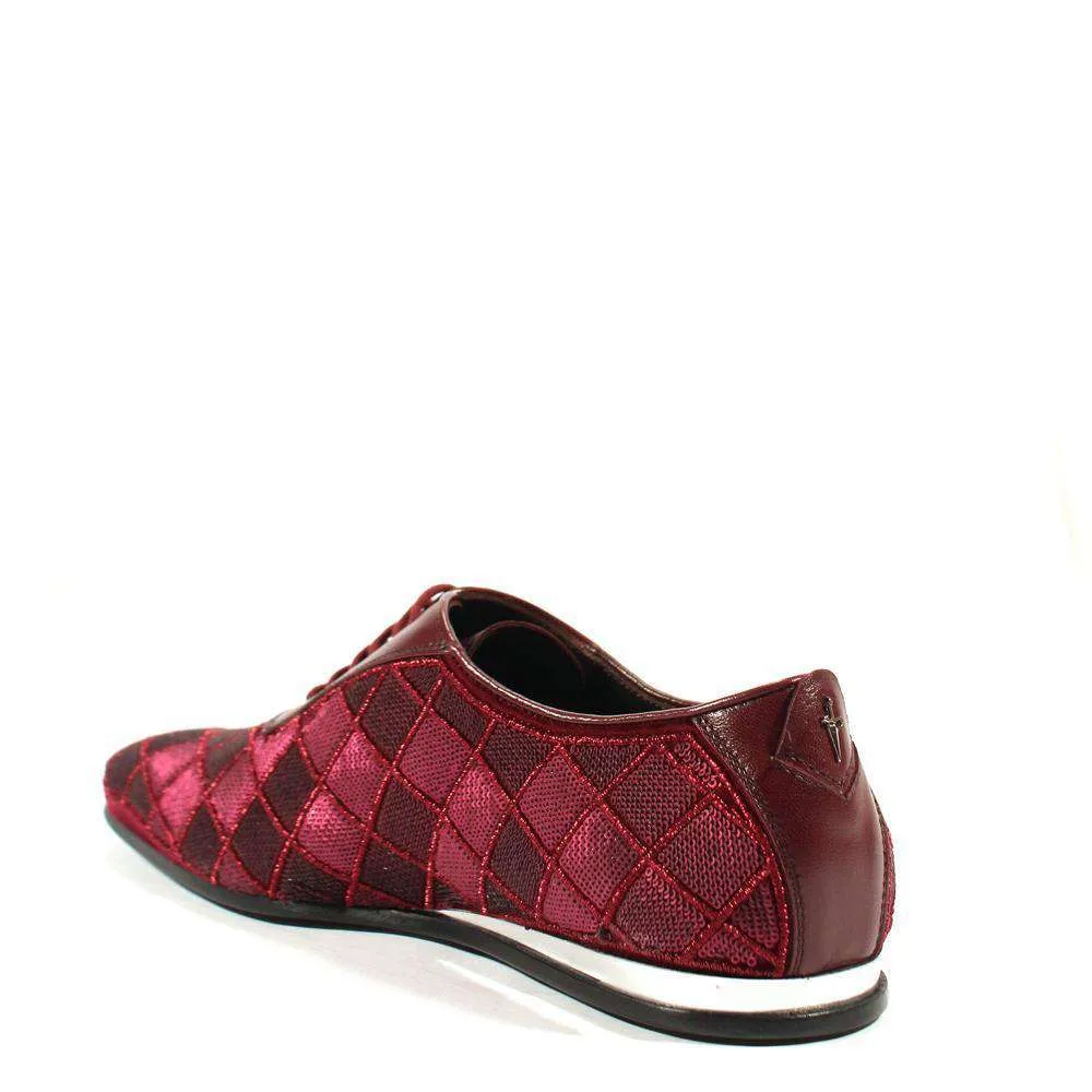 Cesare Paciotti Luxury Italian Men's Designer Shoes Valvet Bordo Soft Melanzana Leather / Fabric Oxfords (CPM2510)