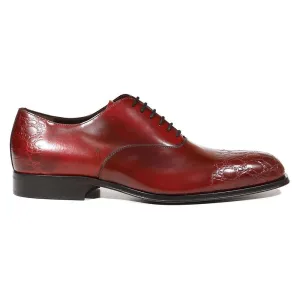 Cesare Paciotti Luxury Italian Men's Designer Shoes Vit Corsaro Burgundy Oxfords (CPM5007)