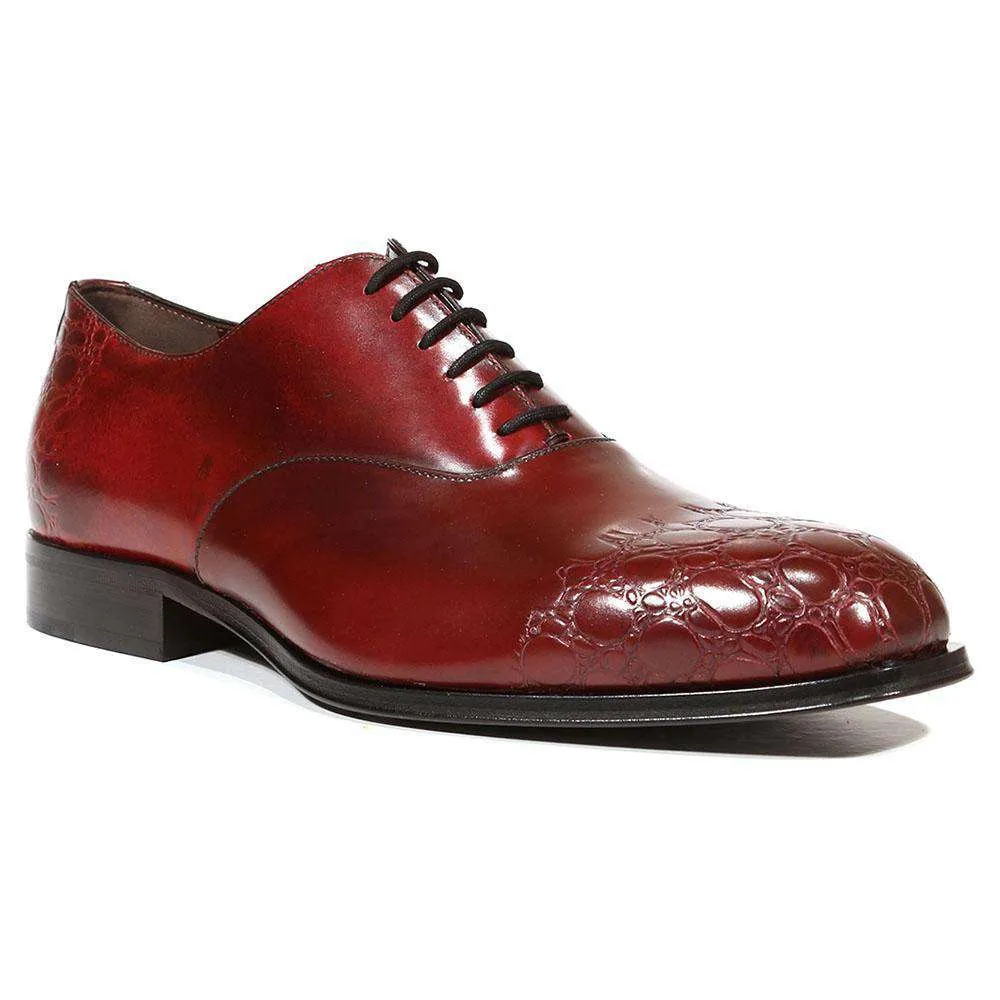 Cesare Paciotti Luxury Italian Men's Designer Shoes Vit Corsaro Burgundy Oxfords (CPM5007)