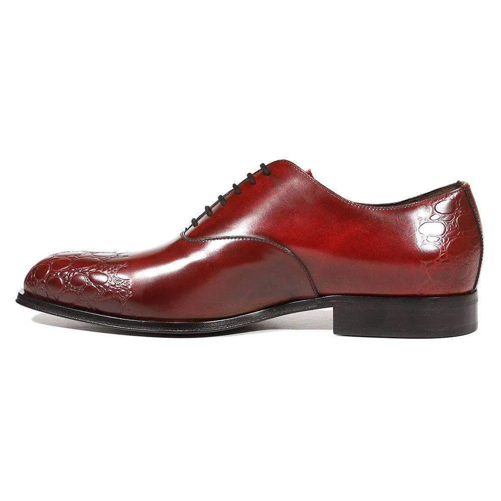 Cesare Paciotti Luxury Italian Men's Designer Shoes Vit Corsaro Burgundy Oxfords (CPM5007)