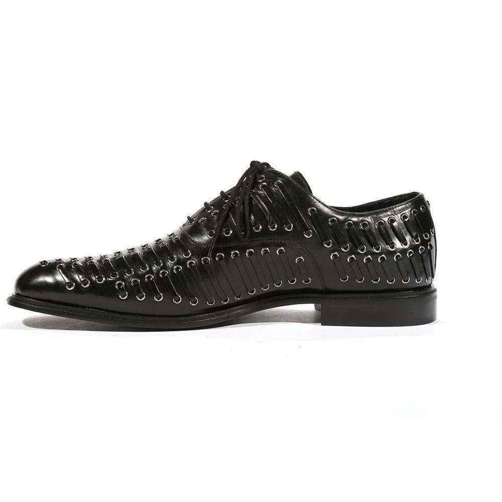 Cesare Paciotti Luxury Italian Men's Oxfords Baby Lux Black J Designer Shoes (CPM5444)