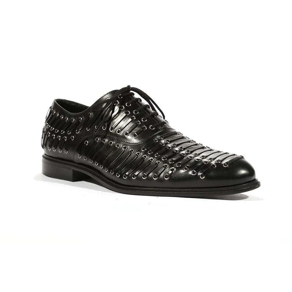 Cesare Paciotti Luxury Italian Men's Oxfords Baby Lux Black J Designer Shoes (CPM5444)