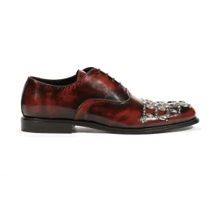 Cesare Paciotti Luxury Italian Men's Oxfords Baio Bordeaux J Designer Shoes (CPM5442)
