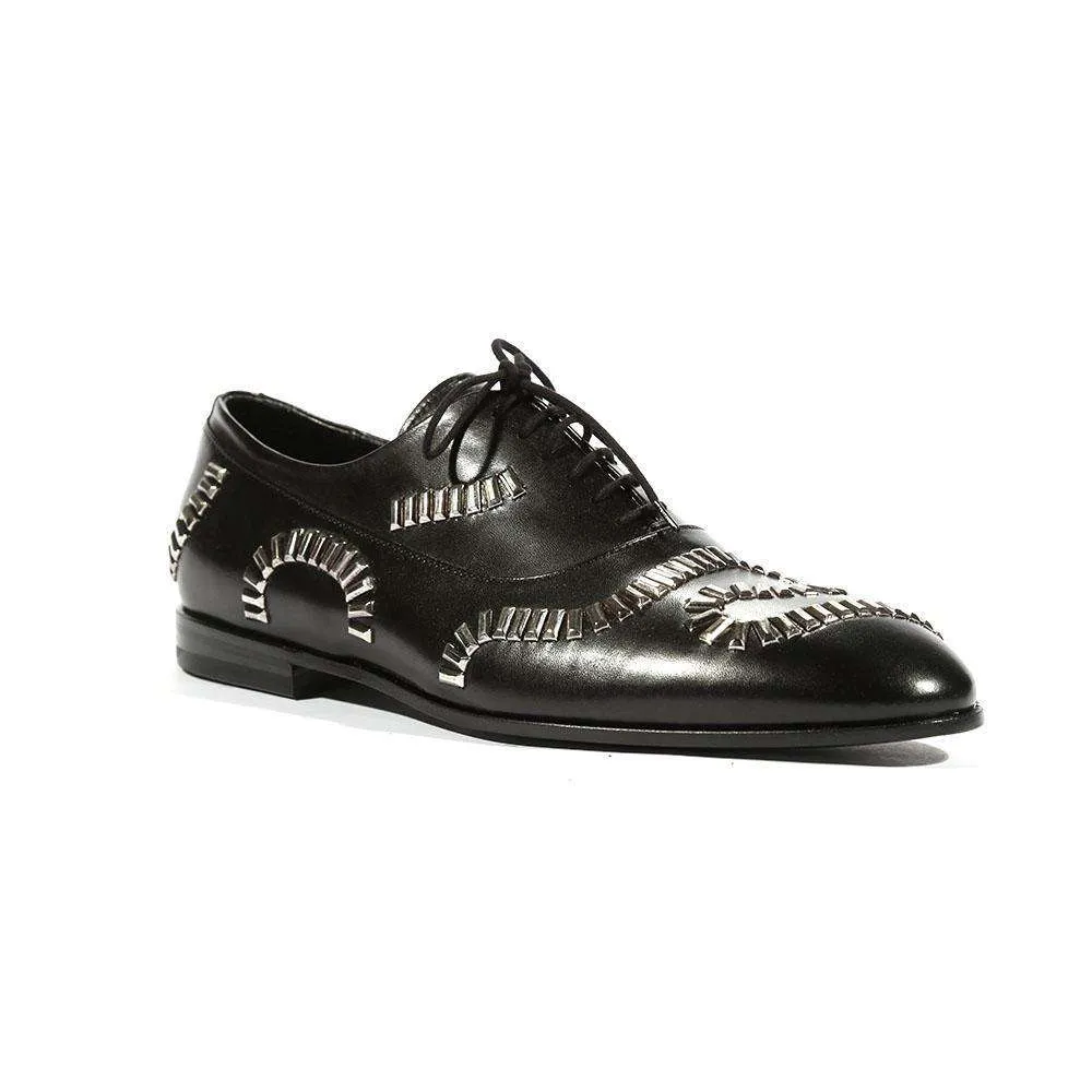 Cesare Paciotti Luxury Italian Men's Oxfords Nappa Soft Black Designer Shoes (CPM5464)