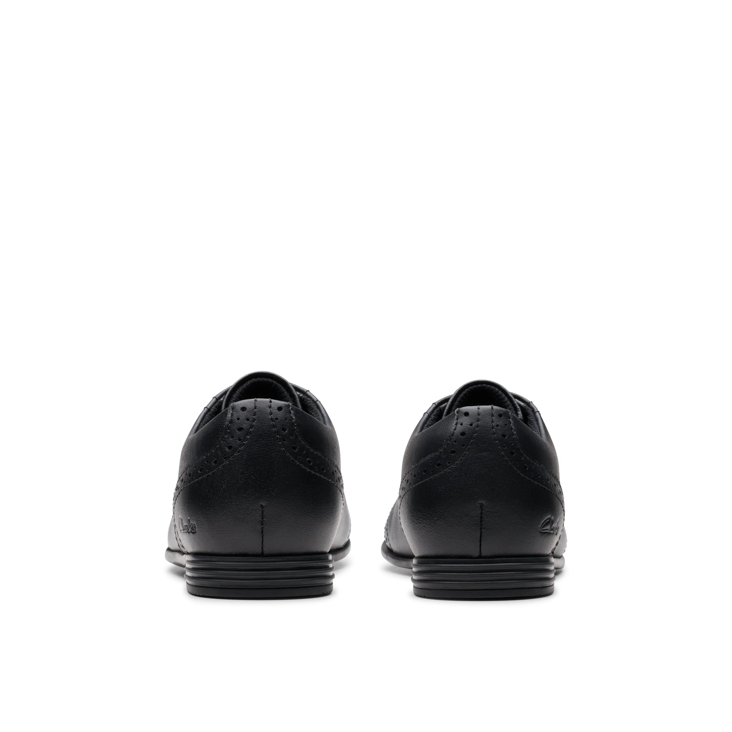 Clarks Finja Brogue O Girls Black School Shoe