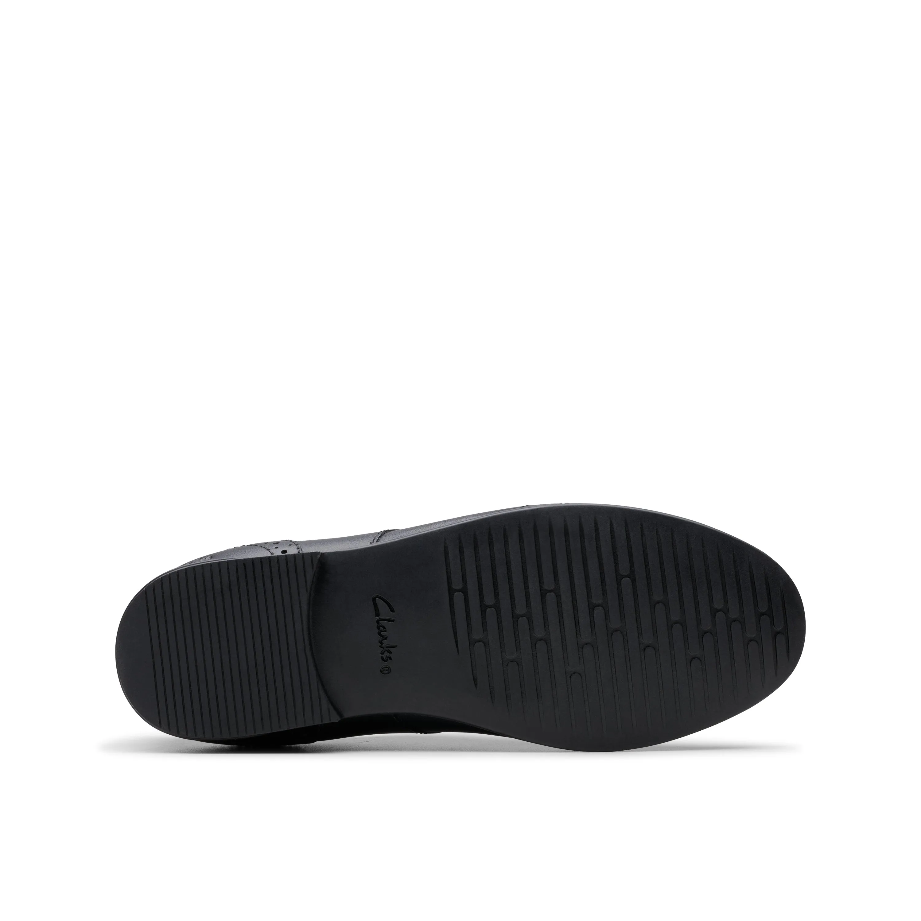 Clarks Finja Brogue O Girls Black School Shoe