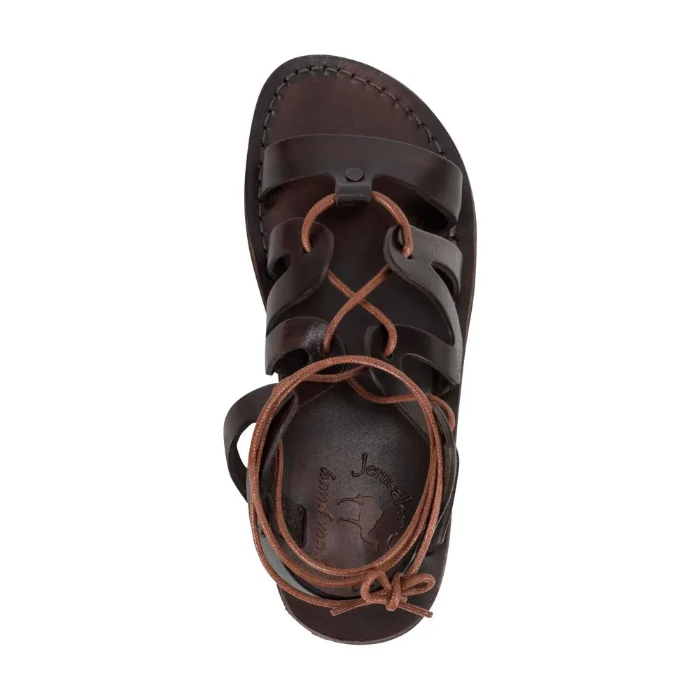 Emma - Leather Lace Up Sandal | Brown