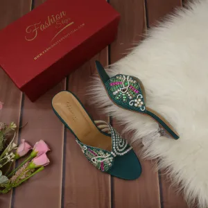 Fashion embroidery heel