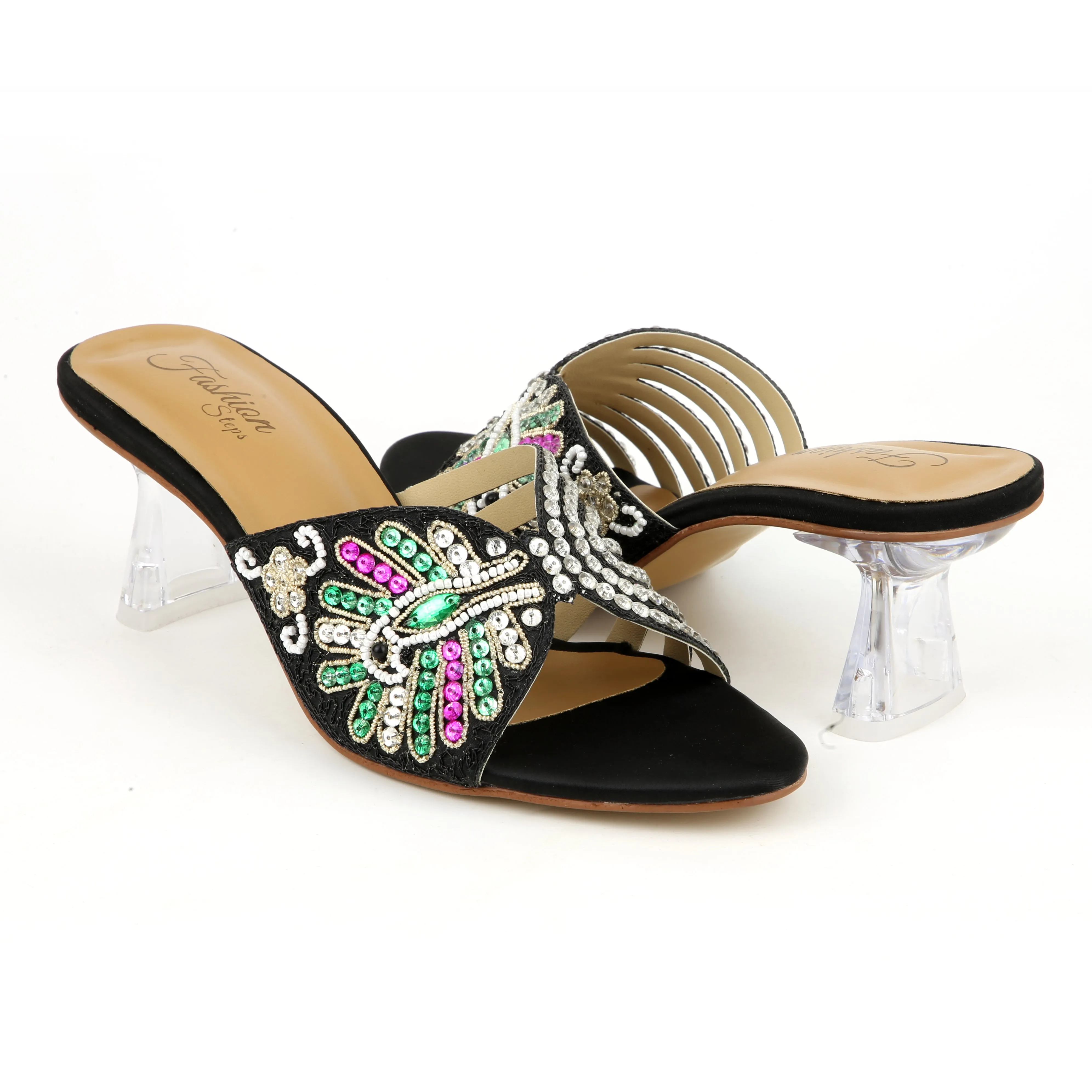 Fashion embroidery heel