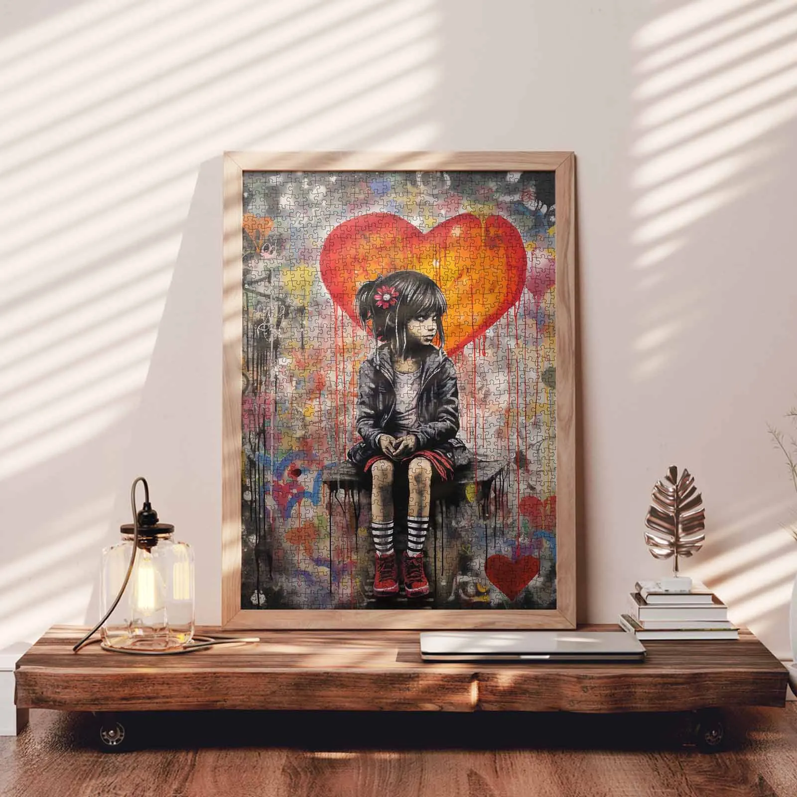 Girl with Heart Balloon Jigsaw Puzzle