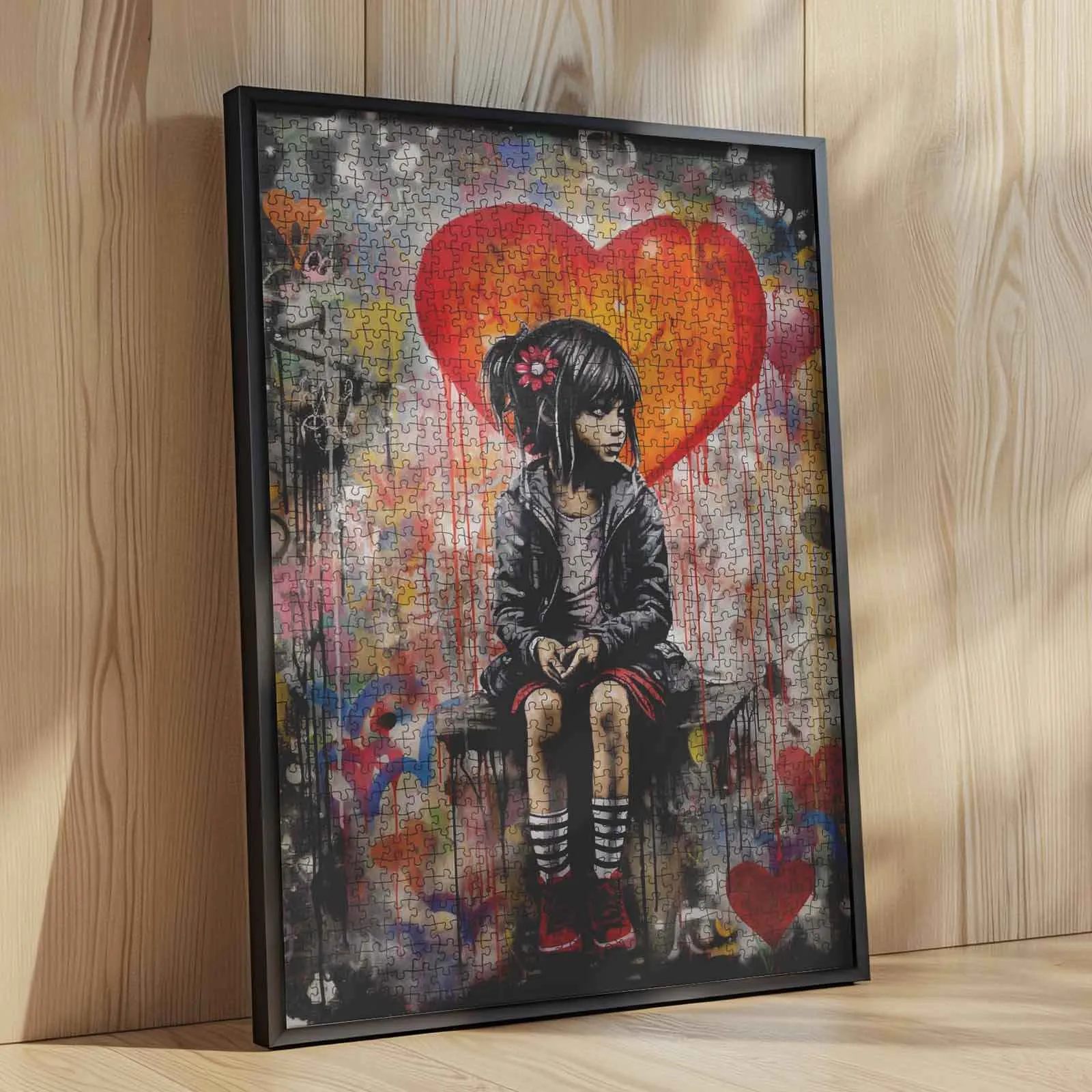 Girl with Heart Balloon Jigsaw Puzzle