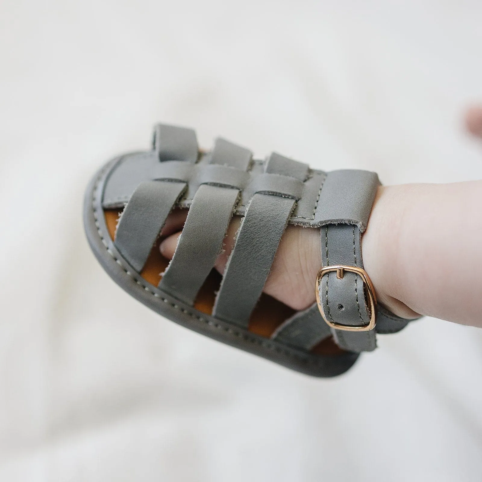 Gray - Fisherman Sandal - US Size 2-4 - Soft Sole