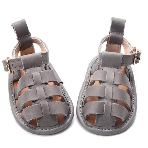 Gray - Fisherman Sandal - US Size 2-4 - Soft Sole