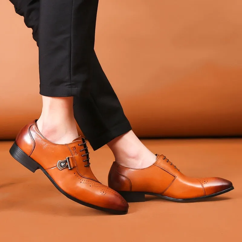 Italian Luxury Leather Brogue Shoes
