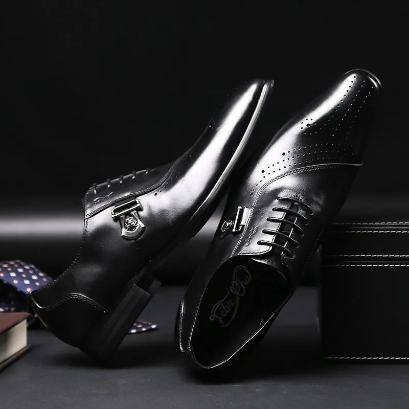 Italian Luxury Leather Brogue Shoes