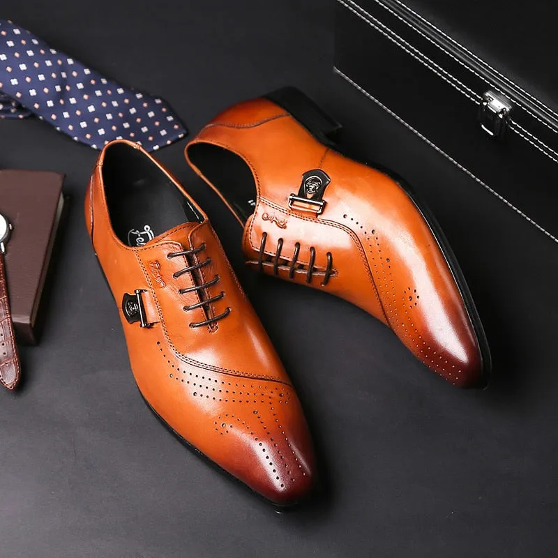 Italian Luxury Leather Brogue Shoes