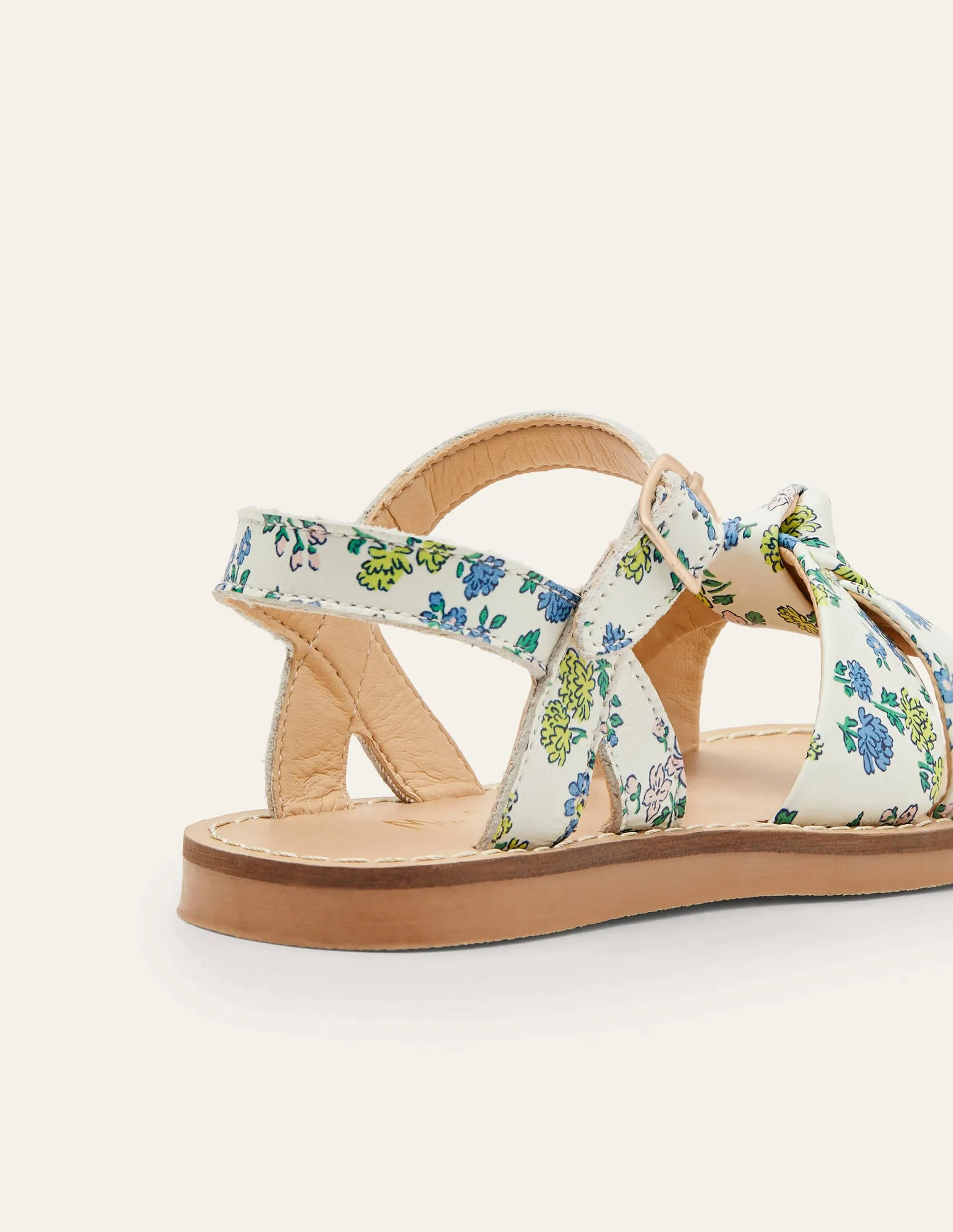 Leather Knot Sandals-Boto Pink Meadow Floral