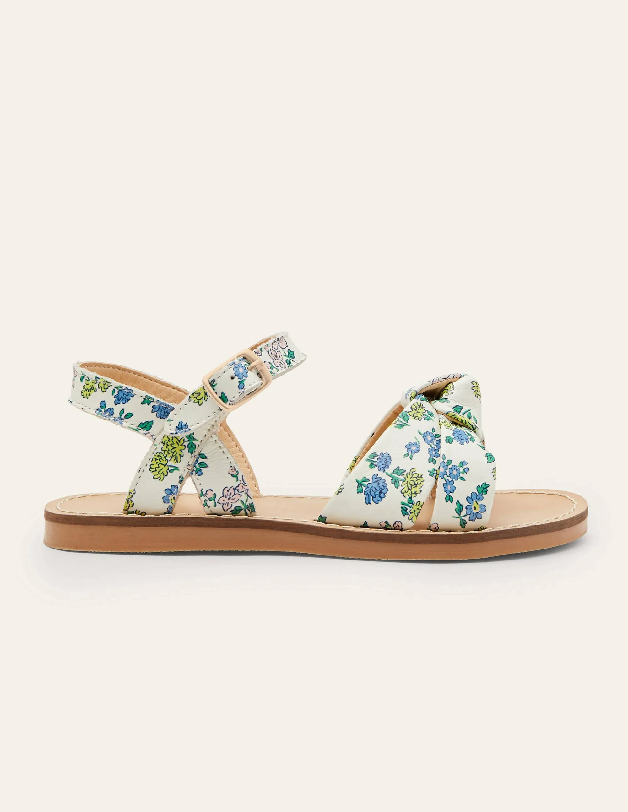 Leather Knot Sandals-Boto Pink Meadow Floral