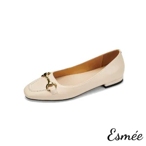 Leather Loafers with Horsebit Design