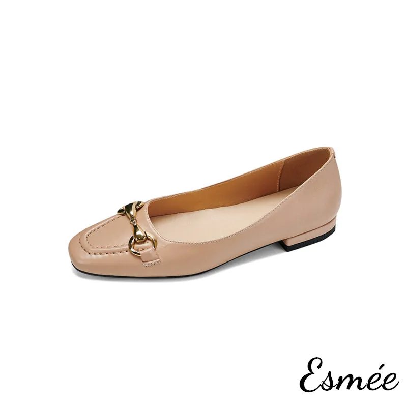 Leather Loafers with Horsebit Design