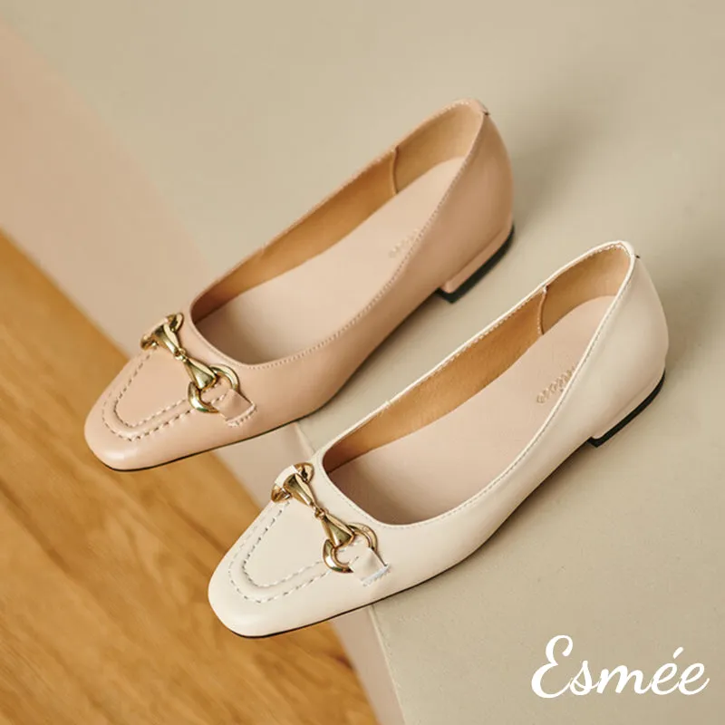 Leather Loafers with Horsebit Design