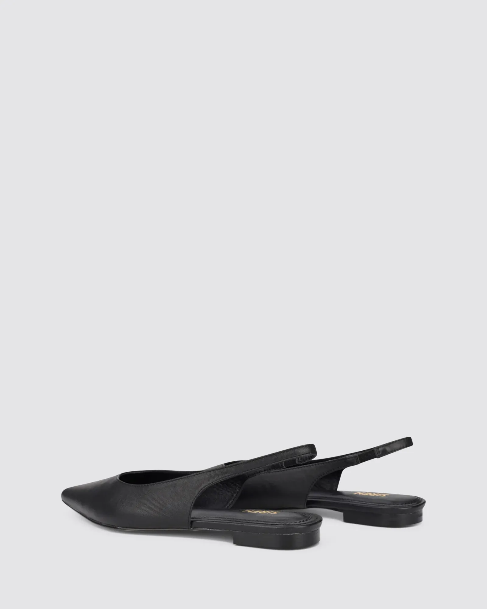 LORIE SLINGBACK FLATS BLACK LEATHER