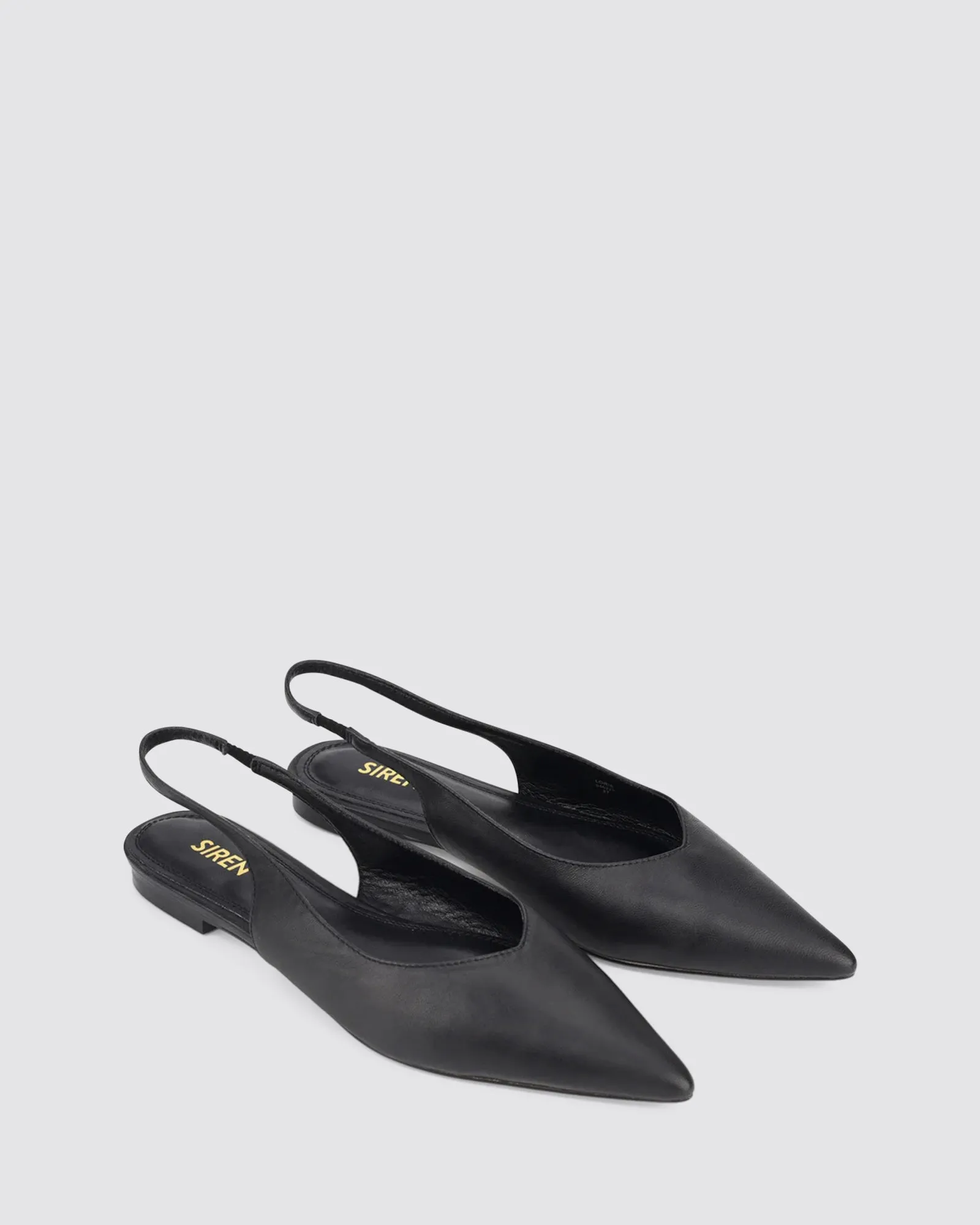 LORIE SLINGBACK FLATS BLACK LEATHER