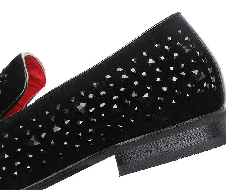 New Arrival Trendy Pointed Toe Luxury Rhinestone Moccasins -