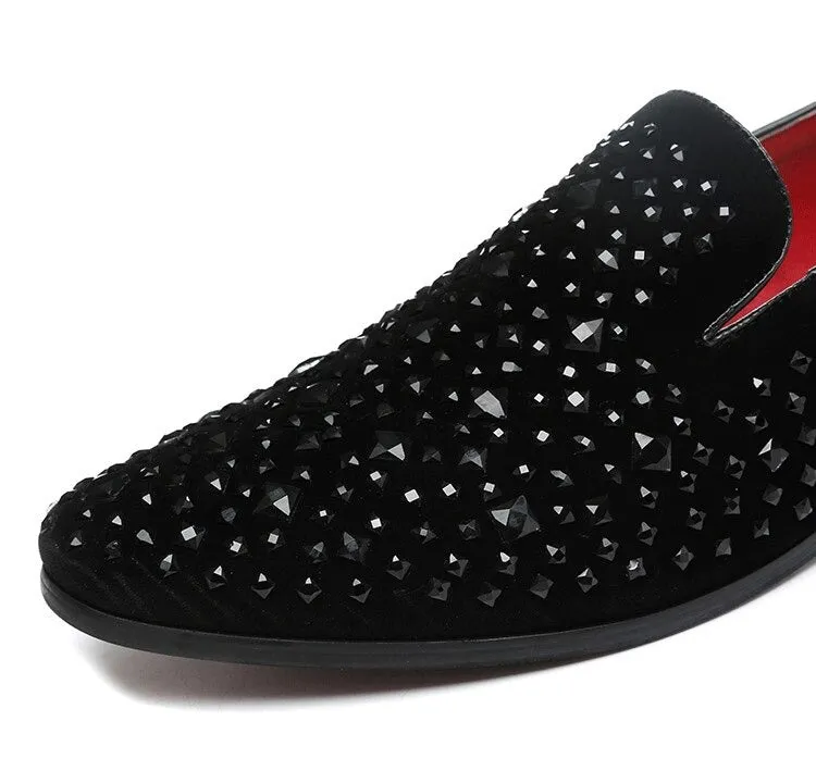 New Arrival Trendy Pointed Toe Luxury Rhinestone Moccasins -