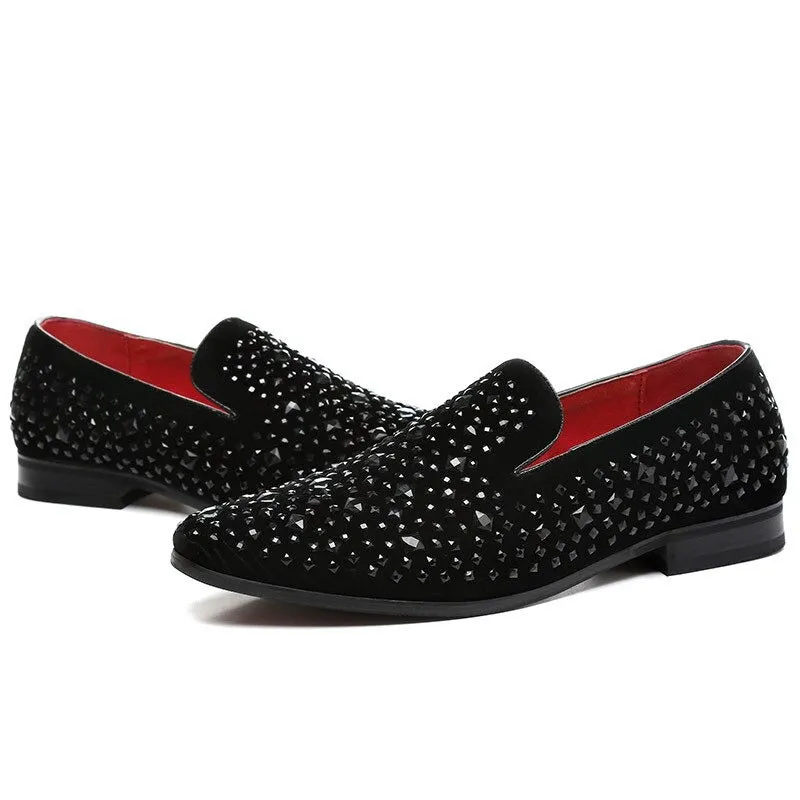 New Arrival Trendy Pointed Toe Luxury Rhinestone Moccasins -