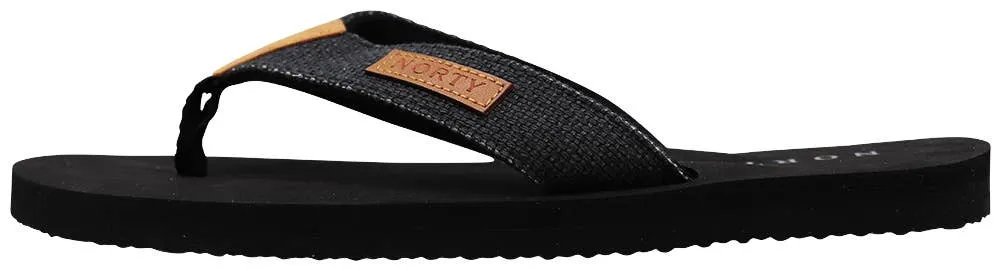 Norty Mens Flip Flop Sandal Black   11062
