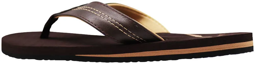 Norty Mens Flip Flop Sandal Brown   11017
