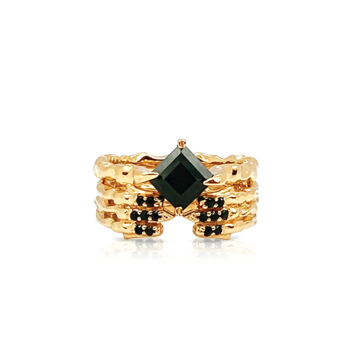 Onyx Phoenix Band Ring